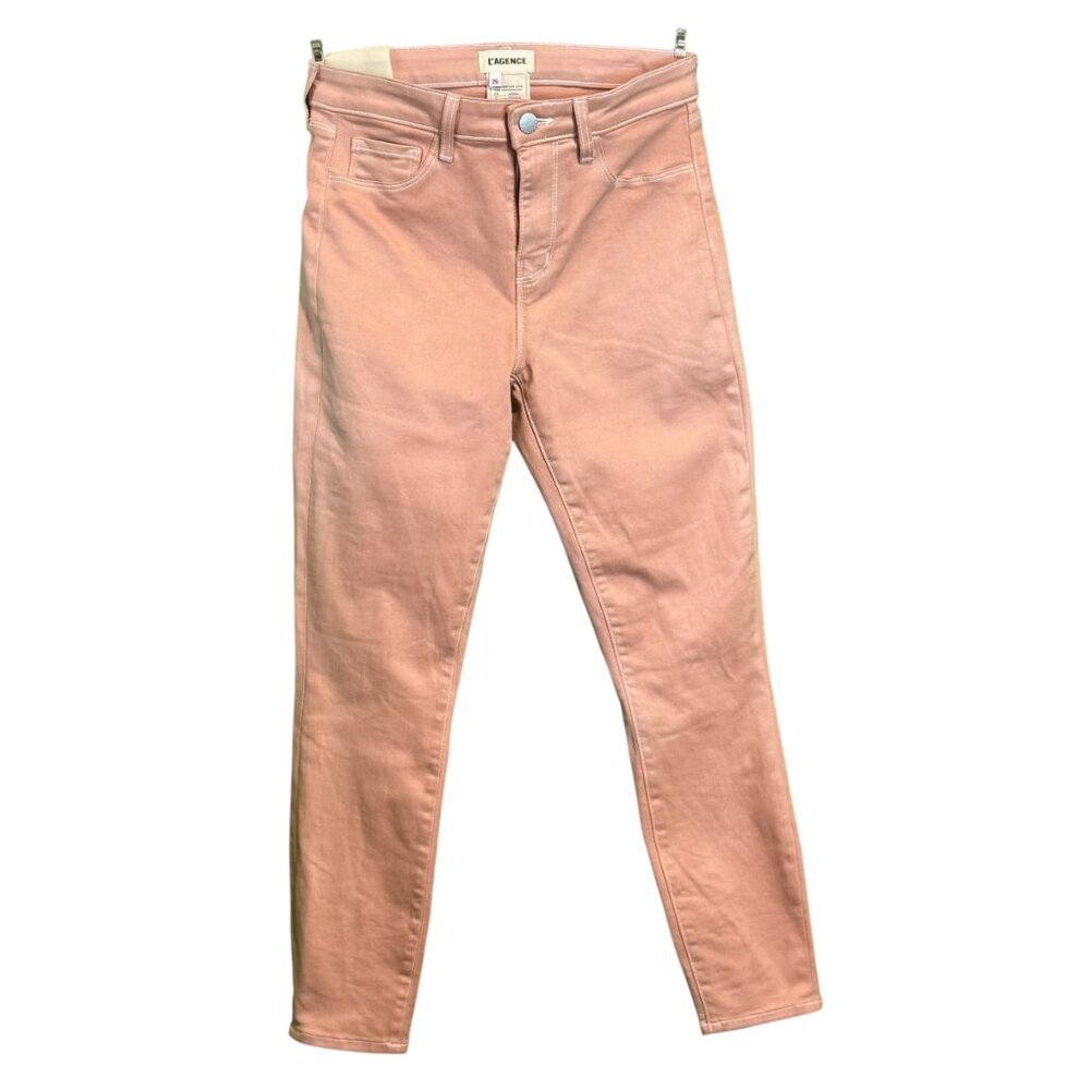 L’AGENCE Margot High Rise Skinny Jeans Size 26 Peach Pink NWT